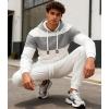 imageUOUA Mens Tracksuit 2 Piece Hoodie ampamp Sweatpants Set Waffle Jacquard Sweatsuit Outfits Casual Jogging SuitsWhite