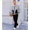 imageUOUA Mens Tracksuits 2 Piece Set Long Sleeve Sweatsuit Outfits Workout Jogging SuitsGrey  Black