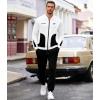 imageUOUA Mens Tracksuits 2 Piece Set Long Sleeve Sweatsuit Outfits Workout Jogging SuitsWhite  Navy Blue