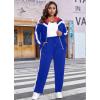 imageUOUA Womens Plus Size Jogging Suit 2 Piece Sweatsuit Long Sleeve Jacket ampamp Pants Two Piece Track Set OutfitRetro Blue