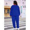 imageUOUA Womens Plus Size Jogging Suit 2 Piece Sweatsuit Long Sleeve Jacket ampamp Pants Two Piece Track Set OutfitRetro Blue