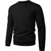 imageUOUA Mens Crewneck Sweatshirt Jacquard Texture Pullover Casual Long Sleeve Shirt for Fall WinterBlack