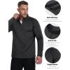 imageBoladeci Mens Quarter Zip Pullover Premium Fleece Lined Long Sleeve Golf Shirts Warm Hiking Shirts Lightweight SweatshirtsBlack