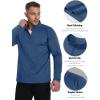 imageBoladeci Mens Quarter Zip Pullover Premium Fleece Lined Long Sleeve Golf Shirts Warm Hiking Shirts Lightweight SweatshirtsBluegray