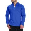 imageBoladeci Mens Quarter Zip Pullover Premium Fleece Lined Long Sleeve Golf Shirts Warm Hiking Shirts Lightweight SweatshirtsColorblue