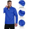 imageBoladeci Mens Quarter Zip Pullover Premium Fleece Lined Long Sleeve Golf Shirts Warm Hiking Shirts Lightweight SweatshirtsColorblue