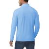 imageBoladeci Mens Quarter Zip Pullover Premium Fleece Lined Long Sleeve Golf Shirts Warm Hiking Shirts Lightweight SweatshirtsLightblue