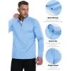 imageBoladeci Mens Quarter Zip Pullover Premium Fleece Lined Long Sleeve Golf Shirts Warm Hiking Shirts Lightweight SweatshirtsLightblue