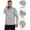 imageBoladeci Mens Quarter Zip Pullover Premium Fleece Lined Long Sleeve Golf Shirts Warm Hiking Shirts Lightweight SweatshirtsLightgray