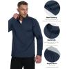 imageBoladeci Mens Quarter Zip Pullover Premium Fleece Lined Long Sleeve Golf Shirts Warm Hiking Shirts Lightweight SweatshirtsNavy