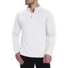 imageBoladeci Mens Quarter Zip Pullover Premium Fleece Lined Long Sleeve Golf Shirts Warm Hiking Shirts Lightweight SweatshirtsWhite