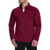 imageBoladeci Mens Quarter Zip Pullover Premium Fleece Lined Long Sleeve Golf Shirts Warm Hiking Shirts Lightweight SweatshirtsWinered