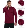 imageBoladeci Mens Quarter Zip Pullover Premium Fleece Lined Long Sleeve Golf Shirts Warm Hiking Shirts Lightweight SweatshirtsWinered