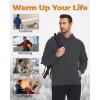 imageBoladeci Mens Sherpa Hoodie Pullover Heavyweight Thermal Fleece Lined Hooded Sweatshirt for Cold Weather WarmDark Gray