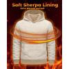 imageBoladeci Mens Sherpa Hoodie Pullover Heavyweight Thermal Fleece Lined Hooded Sweatshirt for Cold Weather WarmKhaki