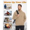 imageBoladeci Mens Sherpa Hoodie Pullover Heavyweight Thermal Fleece Lined Hooded Sweatshirt for Cold Weather WarmKhaki