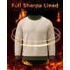 imageBoladeci Mens Sherpa Lined Crewneck Sweatshirt Heavyweight Thick Cotton Winter Warm Fleece Pullover ShirtsArmy Green