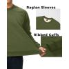 imageBoladeci Mens Sherpa Lined Crewneck Sweatshirt Heavyweight Thick Cotton Winter Warm Fleece Pullover ShirtsArmy Green