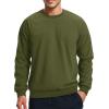 imageBoladeci Mens Sherpa Lined Crewneck Sweatshirt Heavyweight Thick Cotton Winter Warm Fleece Pullover ShirtsArmy Green