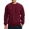 imageBoladeci Mens Sherpa Lined Crewneck Sweatshirt Heavyweight Thick Cotton Winter Warm Fleece Pullover ShirtsBurgundy