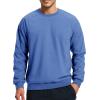 imageBoladeci Mens Sherpa Lined Crewneck Sweatshirt Heavyweight Thick Cotton Winter Warm Fleece Pullover ShirtsHeather Blue