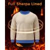 imageBoladeci Mens Sherpa Lined Crewneck Sweatshirt Heavyweight Thick Cotton Winter Warm Fleece Pullover ShirtsHeather Blue