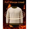 imageBoladeci Mens Sherpa Lined Crewneck Sweatshirt Heavyweight Thick Cotton Winter Warm Fleece Pullover ShirtsKhaki