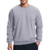 imageBoladeci Mens Sherpa Lined Crewneck Sweatshirt Heavyweight Thick Cotton Winter Warm Fleece Pullover ShirtsLight Gray