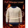 imageBoladeci Mens Sherpa Lined Crewneck Sweatshirt Heavyweight Thick Cotton Winter Warm Fleece Pullover ShirtsNavy Blue