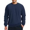imageBoladeci Mens Sherpa Lined Crewneck Sweatshirt Heavyweight Thick Cotton Winter Warm Fleece Pullover ShirtsNavy Blue