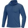 imageBoladeci Mens Quarter Zip Pullover Premium Fleece Lined Long Sleeve Golf Shirts Warm Hiking Shirts Lightweight SweatshirtsBluegray