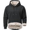 imageBoladeci Mens Sherpa Hoodie Pullover Heavyweight Thermal Fleece Lined Hooded Sweatshirt for Cold Weather WarmBlack