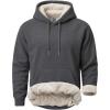 imageBoladeci Mens Sherpa Hoodie Pullover Heavyweight Thermal Fleece Lined Hooded Sweatshirt for Cold Weather WarmDark Gray
