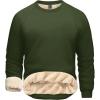 imageBoladeci Mens Sherpa Lined Crewneck Sweatshirt Heavyweight Thick Cotton Winter Warm Fleece Pullover ShirtsArmy Green