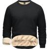 imageBoladeci Mens Sherpa Lined Crewneck Sweatshirt Heavyweight Thick Cotton Winter Warm Fleece Pullover ShirtsBlack