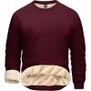 imageBoladeci Mens Sherpa Lined Crewneck Sweatshirt Heavyweight Thick Cotton Winter Warm Fleece Pullover ShirtsBurgundy