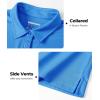 imageBoladeci Womens Golf Polo Shirts Short Sleeve UPF 50 Sun Protection 4Button Tennis Collared ShirtsAzure
