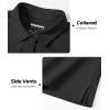 imageBoladeci Womens Golf Polo Shirts Short Sleeve UPF 50 Sun Protection 4Button Tennis Collared ShirtsBlack