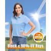 imageBoladeci Womens Golf Polo Shirts Short Sleeve UPF 50 Sun Protection 4Button Tennis Collared ShirtsBlue