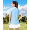 imageBoladeci Womens Golf Polo Shirts Short Sleeve UPF 50 Sun Protection 4Button Tennis Collared ShirtsBlue