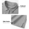 imageBoladeci Womens Golf Polo Shirts Short Sleeve UPF 50 Sun Protection 4Button Tennis Collared ShirtsLight Grey