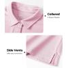imageBoladeci Womens Golf Polo Shirts Short Sleeve UPF 50 Sun Protection 4Button Tennis Collared ShirtsLightpink