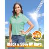 imageBoladeci Womens Golf Polo Shirts Short Sleeve UPF 50 Sun Protection 4Button Tennis Collared ShirtsMint Green