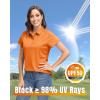 imageBoladeci Womens Golf Polo Shirts Short Sleeve UPF 50 Sun Protection 4Button Tennis Collared ShirtsOrange