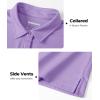 imageBoladeci Womens Golf Polo Shirts Short Sleeve UPF 50 Sun Protection 4Button Tennis Collared ShirtsPurple