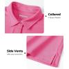 imageBoladeci Womens Golf Polo Shirts Short Sleeve UPF 50 Sun Protection 4Button Tennis Collared ShirtsRose