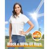 imageBoladeci Womens Golf Polo Shirts Short Sleeve UPF 50 Sun Protection 4Button Tennis Collared ShirtsWhite