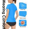 imageBoladeci Womens Swim Shirts  UPF 50 Sun Protection Short Sleeve V Neck TShirts Workout TopsAzure
