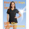 imageBoladeci Womens Swim Shirts  UPF 50 Sun Protection Short Sleeve V Neck TShirts Workout TopsBlack