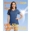 imageBoladeci Womens Swim Shirts  UPF 50 Sun Protection Short Sleeve V Neck TShirts Workout TopsBlue Grey